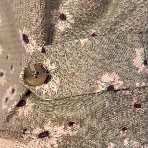 Vtg Exofficio Adventure Wear Womens Olive Green Floral Vest Sz 4. W / Pockets - Picture 3 of 10